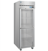 Hoshizaki Steelheart F1A-HG One-Section Reach-In Display Freezer with Half-Height Hinged Glass Doors, 23.1 Cu. Ft.