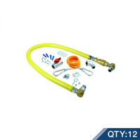 T&S Brass 48-Inch Coated Gas Appliance Connector Hose with Quick Disconnect, 3/4-Inch NPT Male, SwiveLink Fittings