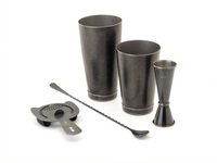 Barfly Basics 5-Piece Vintage Black Cocktail Bar Tool Set
