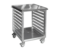 FWE 21-1/2 Inch Wide Mobile Stainless Steel Equipment Stand with 15 Universal Slides and Undershelf