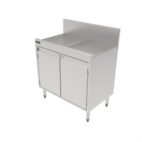 Top Shelf 30-Inch Underbar Storage Cabinet with Drainboard Top, Stainless Steel