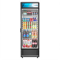 KoolMore 24-Inch One-Section Glass Door Merchandiser Refrigerator, 12 Cu. Ft., Black, Bottom-Mount