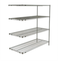 Metro Super Erecta Brite Add-On Wire Shelving Unit, 60W x 24D x 63H, 4 Shelves