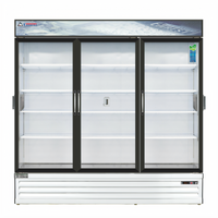 Everest Refrigeration EMSGR69C Three-Section Reach-In Chromatography Refrigerator with 3 Glass Swing Doors, 71 Cu. Ft.