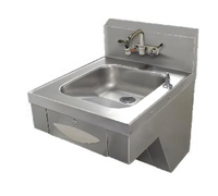 Advance Tabco ADA Compliant Wall-Mounted Stainless Steel Hand Sink with 14 x 16 x 5 Bowl, Faucet, Soap Dispenser, and Towel Dispenser