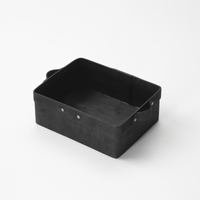 American Metalcraft Black Rectangular Poplar Wood Serving Box