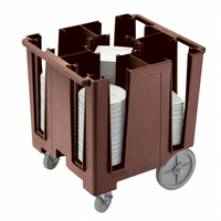 Cambro Versa Dark Brown 5-Column Dish Caddy for Up to 9-1/2-Inch Round or 8-Inch Square Plates