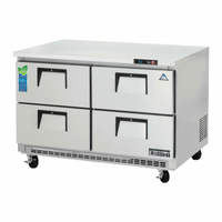 Everest Refrigeration Two-Section Undercounter/Worktop Refrigerator with 4 Drawers, 14 Cu. Ft., Rear-Mounted Self-Contained R290