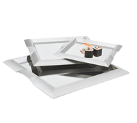 Vollrath 18-1/2 Inch Square Stainless Steel Serving Tray with Integral Handles