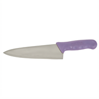 Winco Stäl 8-Inch Stamped Chef's Knife with Purple Polypropylene Handle