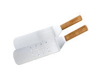 14-Inch Perforated Hamburger Turner with Stainless Steel Blade and Wood Handle