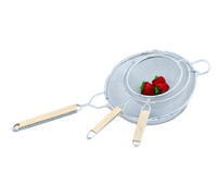 Vollrath 8-Inch Fine Double-Mesh Retinned Wire Mesh Strainer with Lacquered Wooden Handle
