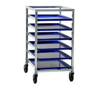 New Age Mobile Half-Size Aluminum Bun Pan Rack, 6 Pan Capacity