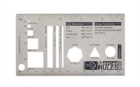 Mercer Culinary Mercer Rules Mini Stainless Steel Pocket Ruler, 5-1/4 x 3 Inches