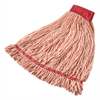 Web Foot Large Looped-End Wet Mop Head, 4-Ply Cotton/Synthetic Blend, Orange, 5-Inch Headband