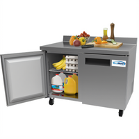 KoolMore 47-1/2-Inch 2-Door Worktop Refrigerator, 12 Cu. Ft., Stainless Steel, 115V
