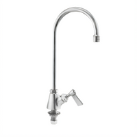 Commercial Brass Manual Deck-Mount Faucet with 6-Inch Swivel Gooseneck Spout and Lever Handle