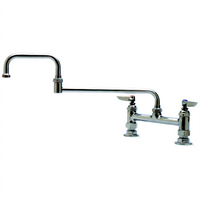 T&S Brass B-0245 8-Inch Center Deck Mount Swivel Pantry Mixing Faucet with 18-Inch Double-Joint Swing Nozzle