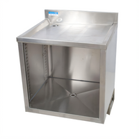 BK Resources 24-Inch Stainless Steel Underbar Glass Rack Unit with Drainboard Top and Open Front Base