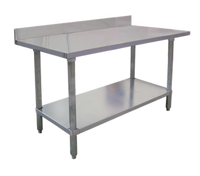 Standard Series 96-Inch x 24-Inch Stainless Steel Work Table with 4-Inch Backsplash and Galvanized Undershelf