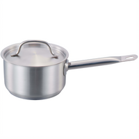 Omcan 6-Quart Stainless Steel Sauce Pan with Cover and Welded Handle