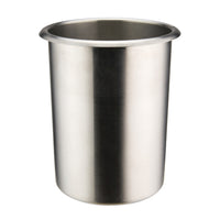 Winco 2 Qt Round Stainless Steel Bain Marie with Bent Rim, Mirror Finish