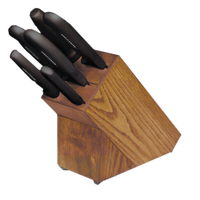 Dexter Russell SofGrip 7-Piece Knife Block Set with Wood Slanted Block