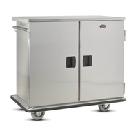 FWE ETC-12 Mobile Patient Tray Cart, 12-Tray Capacity, 2-Section, Non-Insulated, Stainless Steel