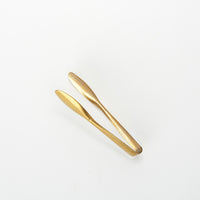 6-Inch Hammered Vintage Gold Serving Tongs, 18/0 Stainless Steel