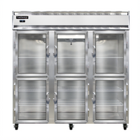Continental Refrigerator 3FNSSGDHD Three-Section Full-Size Glass Half Door Reach-in Display Freezer