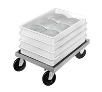 Channel Manufacturing PBD Aluminum Bun Pan / Dough Box Dolly with 5-Inch Swivel Plate Casters