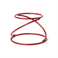 Contempo Swirl Red Wrought Iron Round Pizza Stand/Riser, 7-Inch Top Dia.
