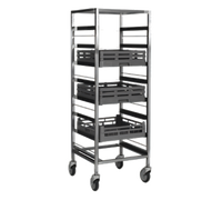 Panco Mobile Full-Height Utility Rack for 20 x 20 Racks, 6-Slide, Open Sides, Aluminum Frame