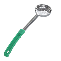 4 oz Perforated Portion Control Spoon with Green Handle