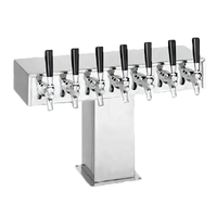 Extra High Wide Base 8-Faucet Glycol-Cooled Tee Draft Beer Tower