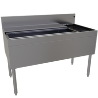 Glastender 48-Inch Underbar Ice Bin/Cocktail Unit with Right-Side Bottle Well and 10-Circuit Cold Plate