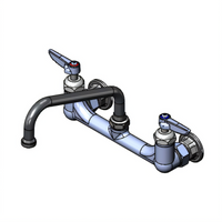 T&S Brass 8-Inch Center Wall Mount Mixing Faucet with 8-Inch Swing Nozzle