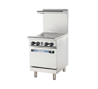 Turbo Air Radiance 24-Inch Heavy Duty LP Gas Restaurant Range with 3/4-Inch Thermostatic Griddle and Space Saver Oven