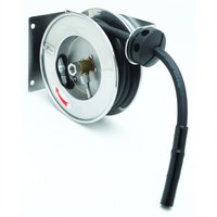 T&S Brass B-7102 Open Stainless Steel Retractable Hose Reel, 3/8 Inch x 12 Foot Hose, Less Spray Valve