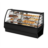 True Dual Zone Curved Glass Glass-End Full Service Display Merchandiser, 77-1/4
