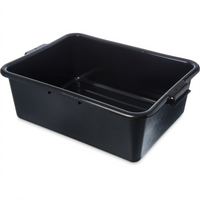 Comfort Curve 1-Compartment 15 x 20 x 7 Inch Black Polyethylene Bus Box
