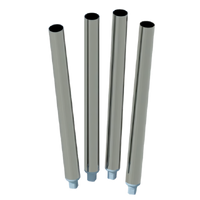 34-1/2 Inch Galvanized Steel Work Table Legs with Adjustable Feet, Set of 4