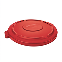 BRUTE 20 Gallon Flat Trash Can Lid, Red Heavy-Duty Plastic