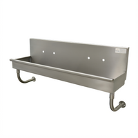 Advance Tabco 48-Inch Wall Mounted 2-Station ADA Multiwash Hand Sink, Square-Corner, 304 Stainless Steel