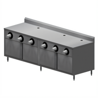 BK Resources 96-Inch x 30-Inch Convenience Store Enclosed Work Table with Cabinet Base and Cup Dispensers