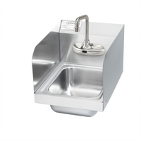 Krowne Wall-Mounted Stainless Steel Hand Wash Sink with Electronic Faucet and 9 x 11 x 5 Inch Bowl