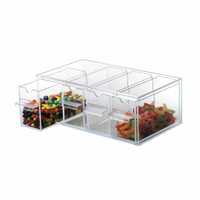Dispense-Rite TD-4 4-Section Clear Acrylic Topping Dispenser