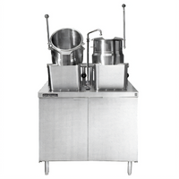 Crown EMT-6-6 Electric Dual 6-Gallon Tilting Kettle & Cabinet Assembly