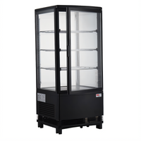 BakeryXpress Countertop Refrigerated Display Case with 1 Hinged Glass Door and 3 Adjustable Shelves