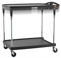 Metro myCart Plus Series 2-Shelf Black Polymer Adjustable-Height Utility Cart